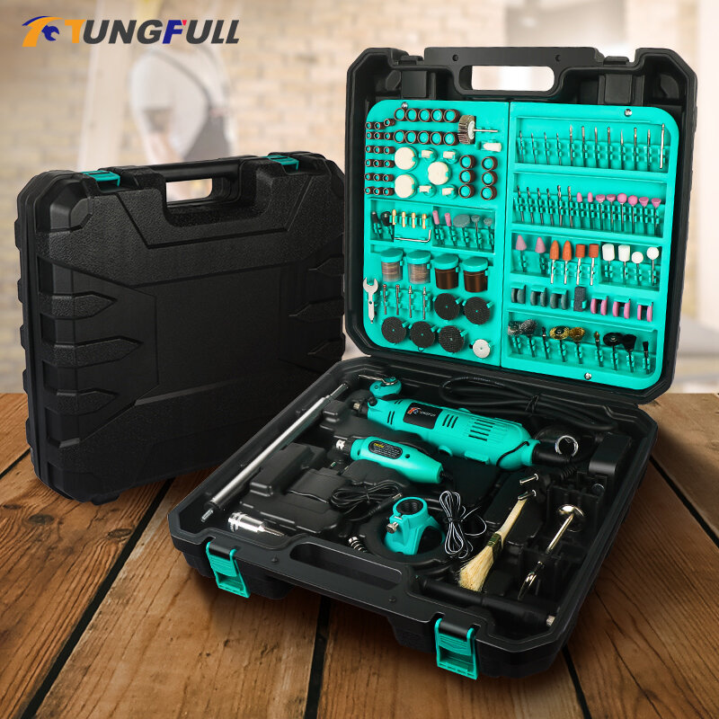 Tungfull-Mini perceuse électrique, accessoires forets, outils de travail de calcul, vitesse variable, outil à distance électrique, mini perceuse, meuleuse
