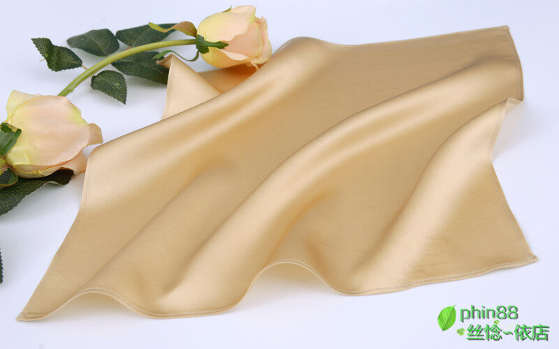 100% Pure Silk 16.5 mm satin silk Square handkerchief Men's Pocket Hanky 33cm 13" WJ006