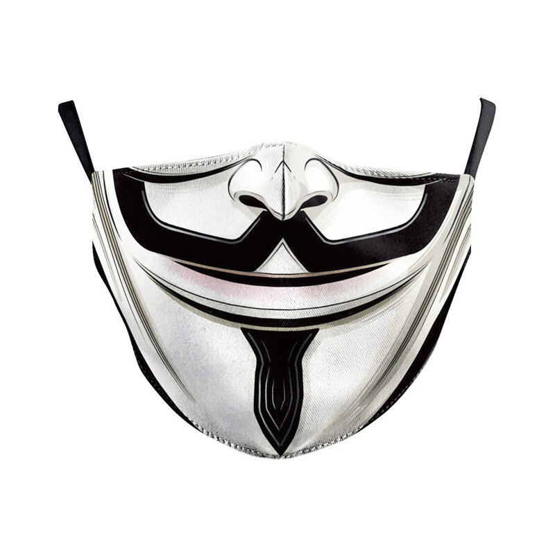 Waschbar Gesicht Masken Mund Erwachsene Masken Pm 2,5 Filter Caotton Floral Drucke Cartoon Lustige Gesichtsmaske Unisex Staub-proof Abdeckung maske