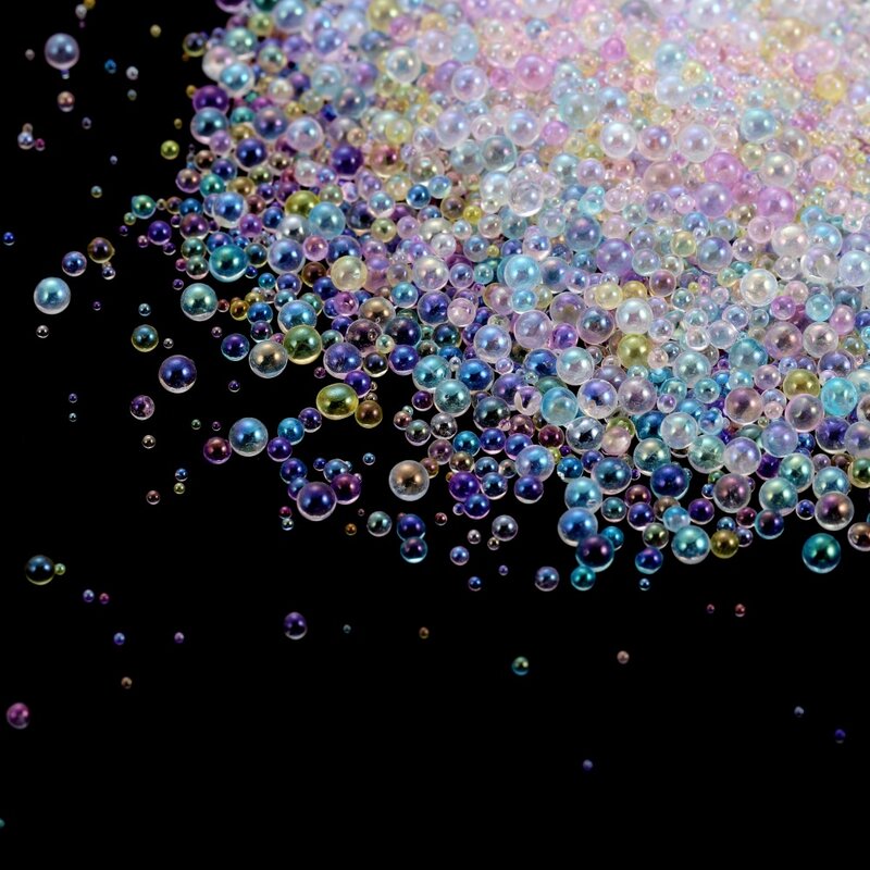 Mini Bola de burbujas de 0,4-3mm, cuentas de vidrio pequeñas, relleno de resina para molde de silicona, relleno epoxi de resina UV, decoración de uñas DIY, 10/20g