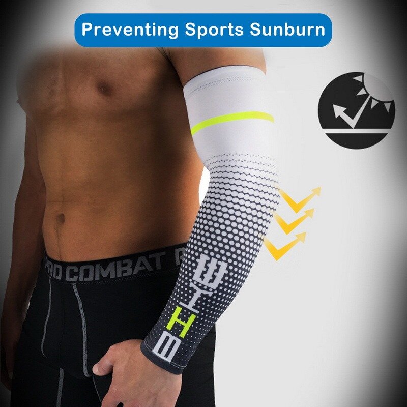 Unisex Summer Arm Sleeves Cycling Running UV Sun Protection Sleeve Cuff Cover Outdoor Men Fishing Arm Warmer Sleeve for Driving