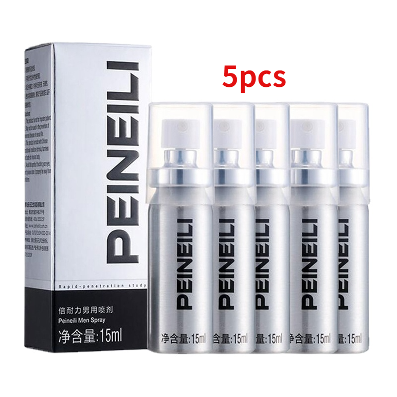 Peineili Spray retardante sexual para hombres, uso externo, eyaculación precoz, prolongar 60 minutos, agrandar el pene, 5 unidades