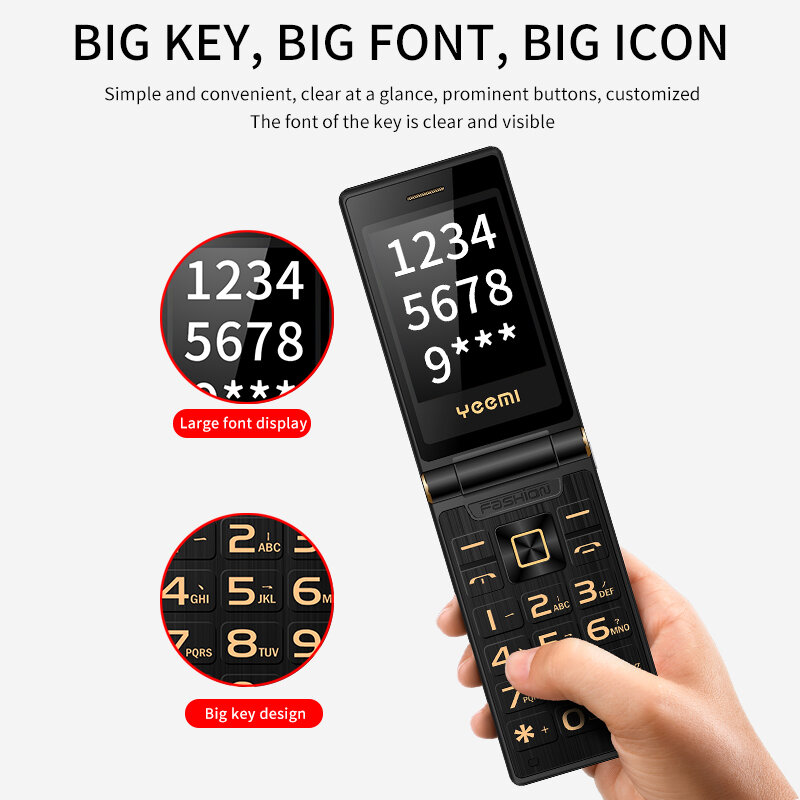 2G GSM чехол для пожилых людей мобильный телефон SOS Быстрый циферблат черный список фонарь громкий звук большой ключ камера Бесплатная чехол
