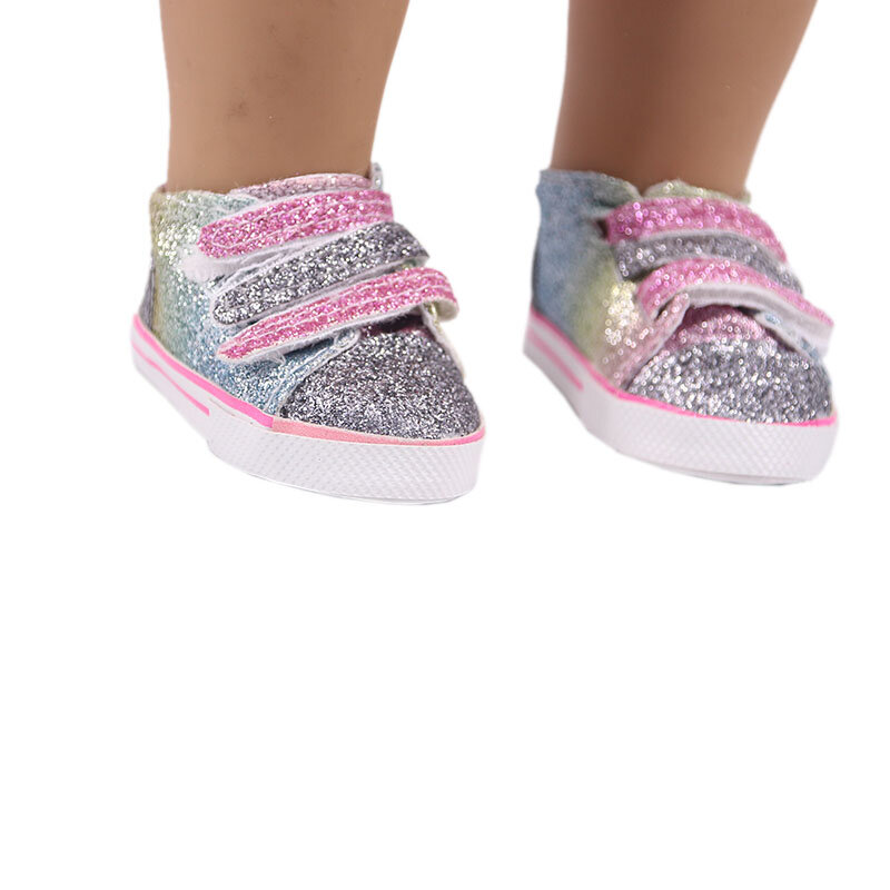 14รูปแบบ7ซม.ผ้าใบรองเท้าตุ๊กตาเสื้อผ้าอุปกรณ์เสริมสำหรับ43ซม.เสื้อผ้าเด็กทารกอเมริกัน18นิ้วตุ๊กตาสาวของเล่นรุ่นของเรา