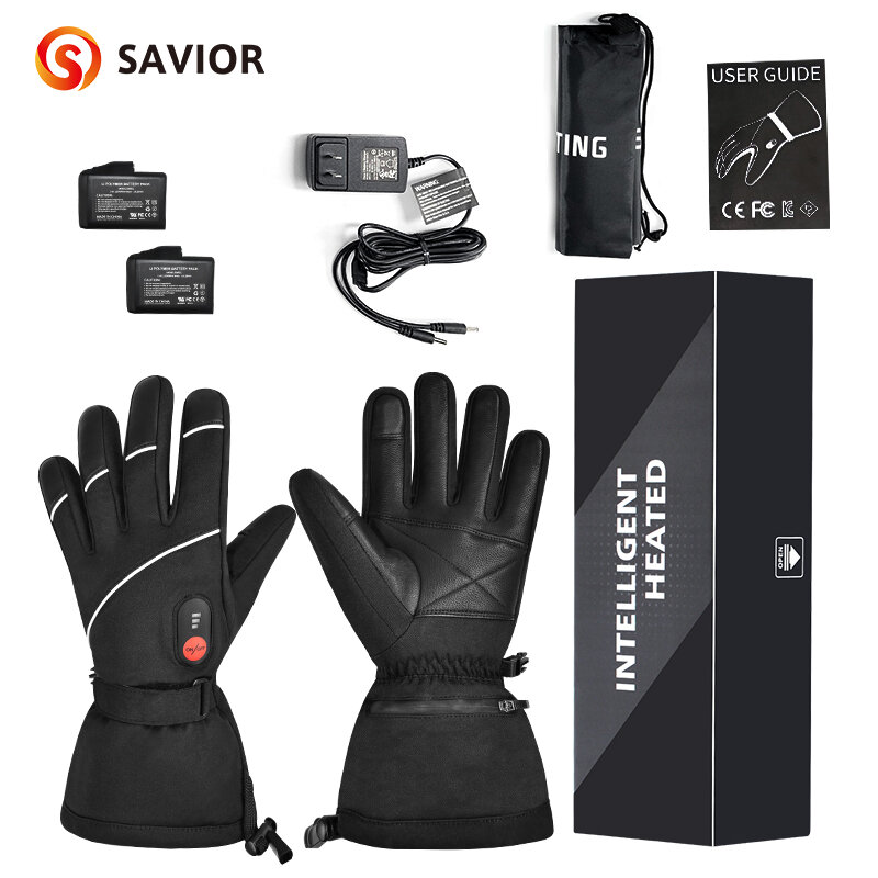 Savior-男性と女性のための加熱手袋,オートバイの暖房用の理想的な手袋,ステンレス鋼,ミトンのスキー用