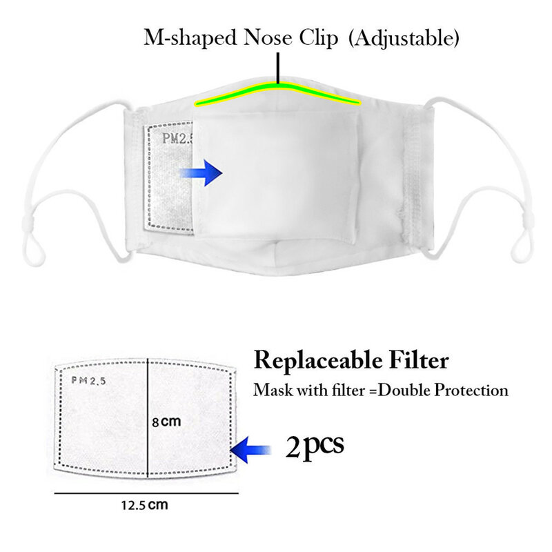 Outdoor wygodne filtry regulowany wielokrotnego użytku bawełna usta osłona na twarz anty-kropelki bryzgoszczelny filtr wiatroodporny w magazynie