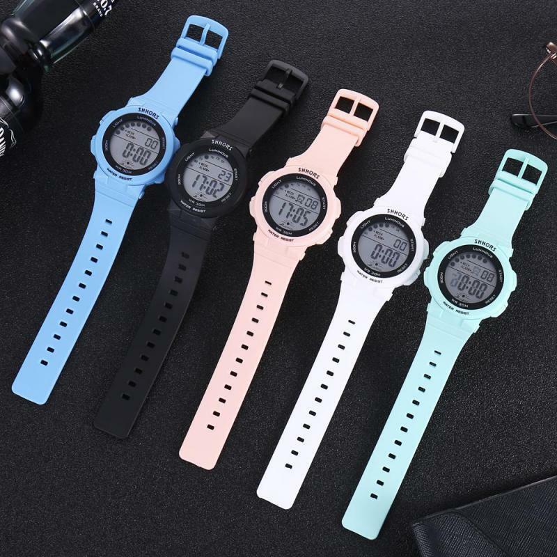 Shhors Fashion Sport Led Digital Women orologi cinturino in Silicone rosa orologi impermeabili articoli più venduti Aliexpress all'ingrosso Klok