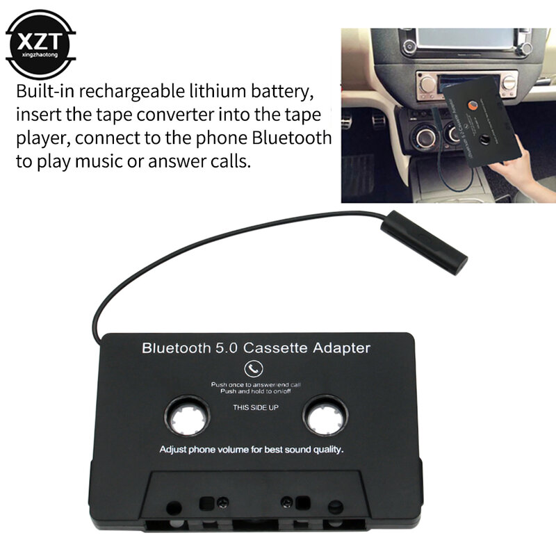 Universal bluetooth 5.0 conversor carro fita mp3/sbc/estéreo bluetooth áudio cassete para adaptador aux smartphone cassete