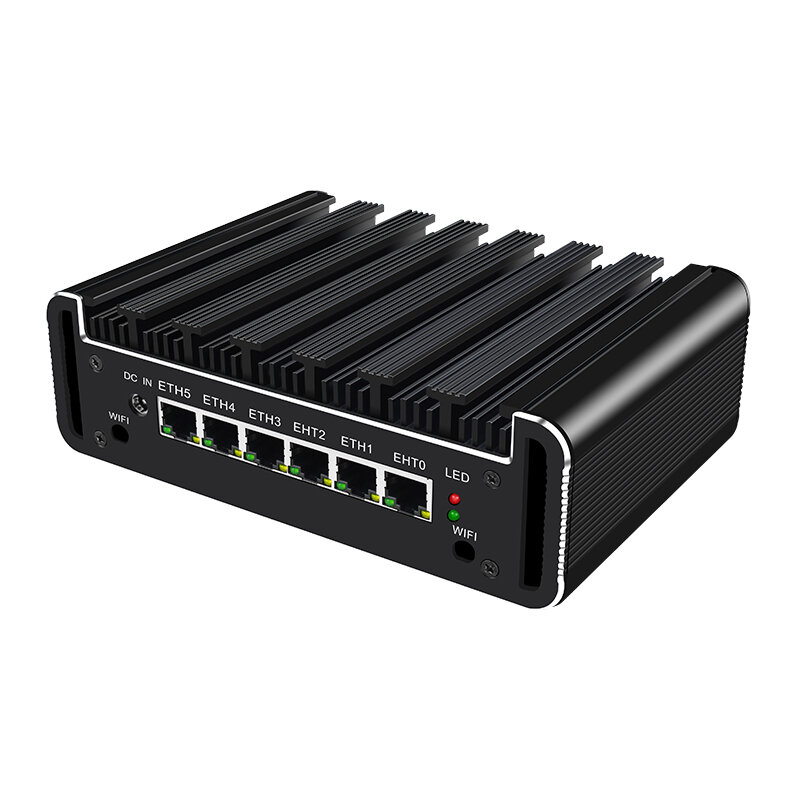 BKHD G31 N100 Router Firewall tanpa kipas, perlindungan jaringan rumah komersial 6x2.5GE kompatibel Pfsense MikrotikOS 1264NP