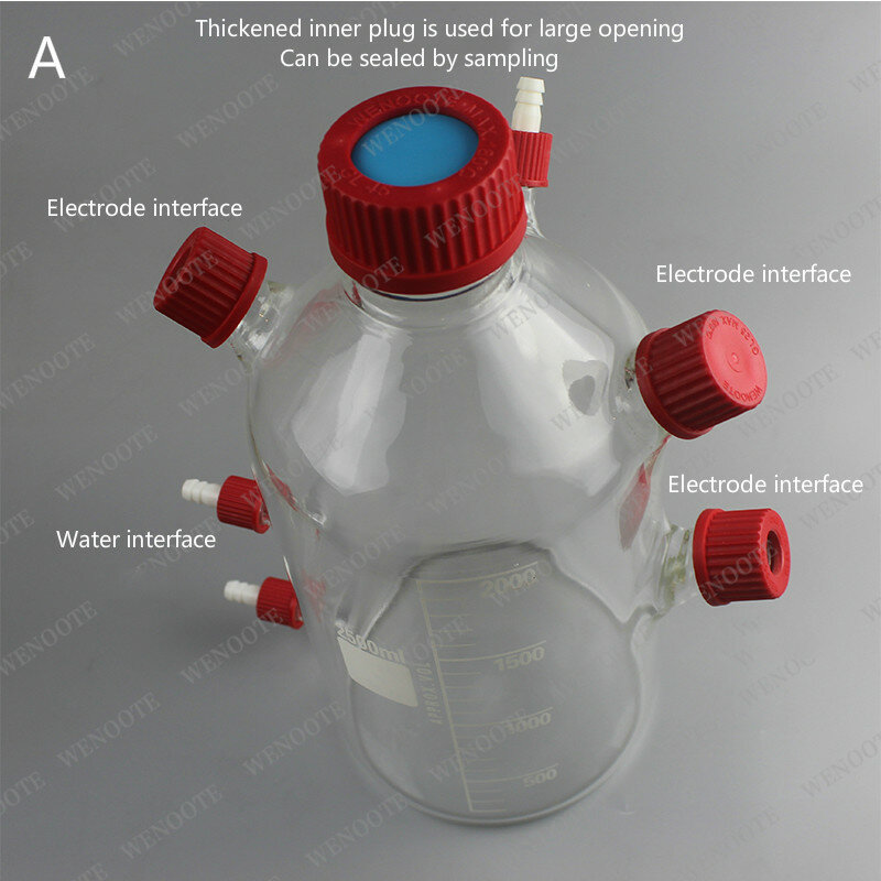 2000ml anaerobica flask, reattore, MFC contenitore di batteria, spazio di testa, di oggetti di vetro