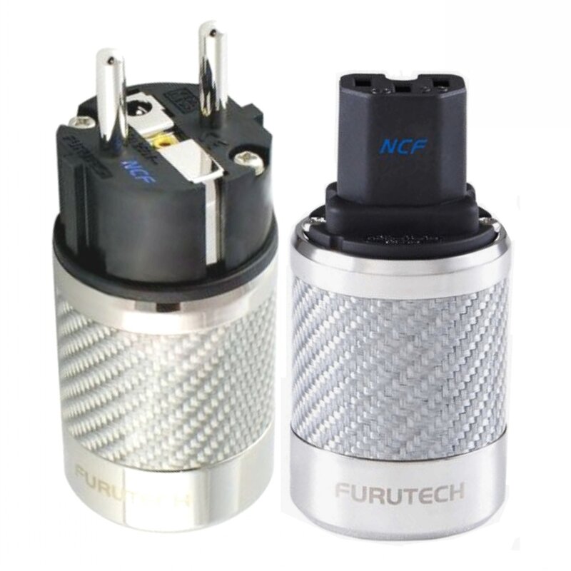 Tomada de alta fidelidade schuko furutech FI-E50 ncf (r) FI-50 (r) conector de alimentação adaptador plug ródio high end caixa 15a 125v