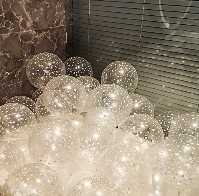Juego de confeti de Metal transparente para fiesta de cumpleaños, Globos de helio, bolas de aire, decoración de boda, 18 piezas