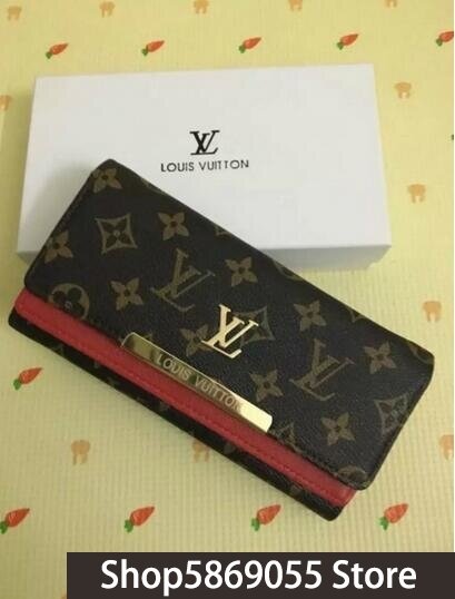 Luxury Louis Vuitton LV- Women Wallets Fashion Long Leather Top Quality Card Holder Classic Female Purse Brand Wallet L43