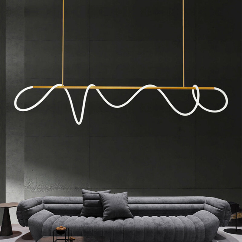 Lampe à tuyau long post-moderne pour restaurant, lustres design, art de la boutique, bar, réception, 73