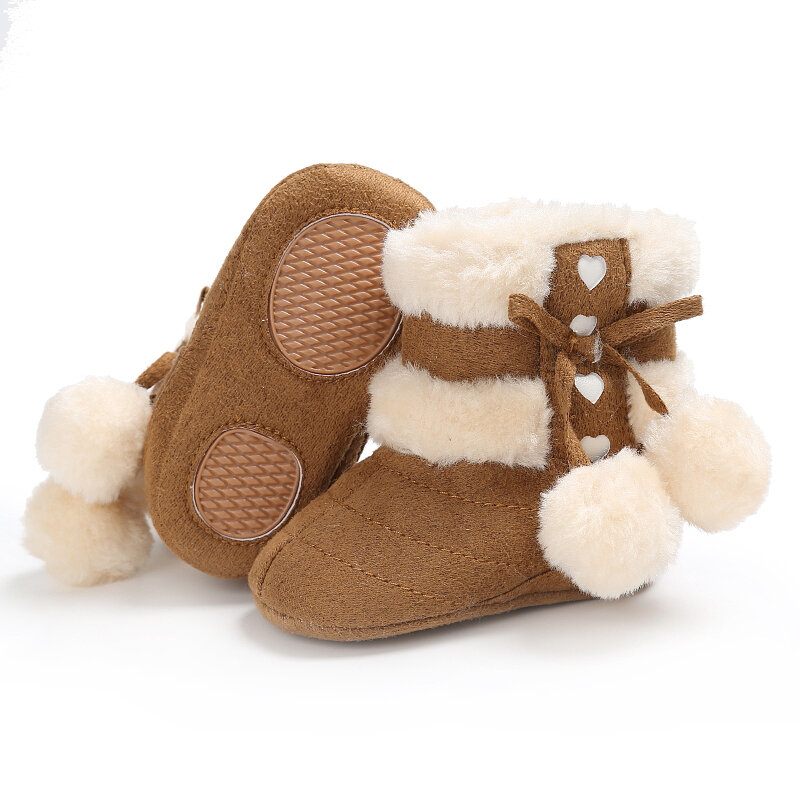 Zapatos de algodón cálidos de terciopelo para bebé, calzado informal antideslizante para primeros pasos, fondo suave, para invierno, novedad