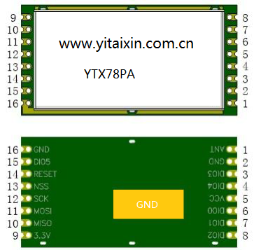 YTX78PA 169MHZ433MHZ 470MHZ potência aproveitada rf lora módulo transceptor + 30 dbm potência de saída (2PCS(RF \ LORA \ FSK \ ASK \ OOK)