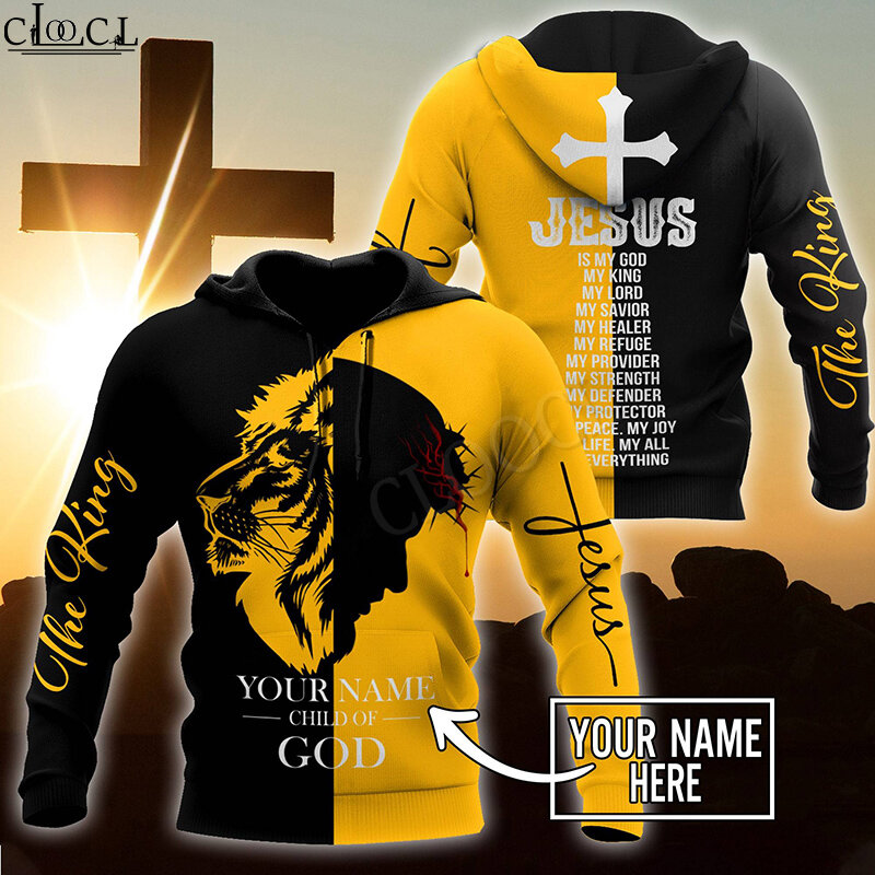 CLOOCL Christian Jesus Katolik DIY Menyesuaikan Nama Hoodie 3D Cetak Pria Wanita Musim Gugur Penjualan Laris Jogging Harajuku Kasual Streetwear