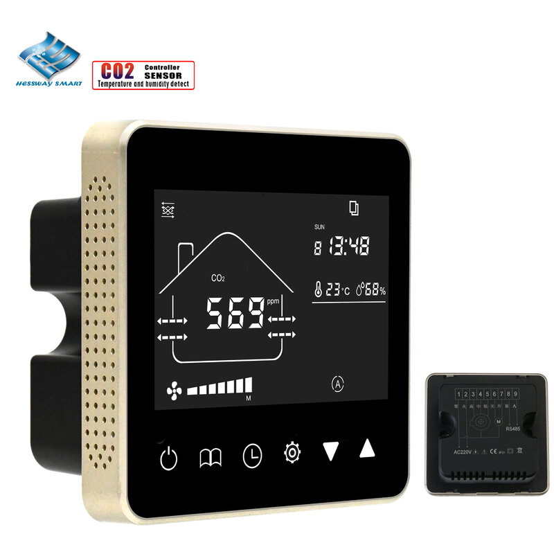 Sensor de CO2 para sistema de ventilación, Detector de temperatura y humedad, Control de calidad del aire para RS485 y MODBUS DC 0-10V/AC, nuevo, 2021