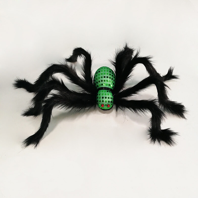 Araignée noire d'horreur, maison hantée, fournitures de décoration de fête, jouet de Simulation délicat, décoration extérieure d'halloween