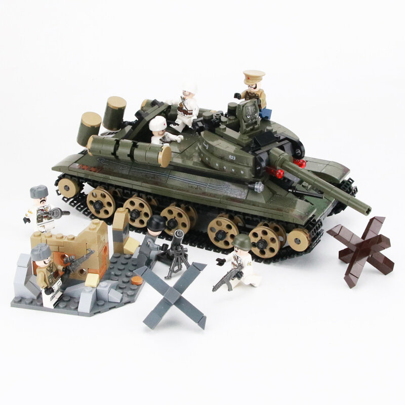 Ww2 militar soviético T-34 tanque blocos de construção rússia militar ww2 tanque exército soldado figuras arma tijolos brinquedos para crianças