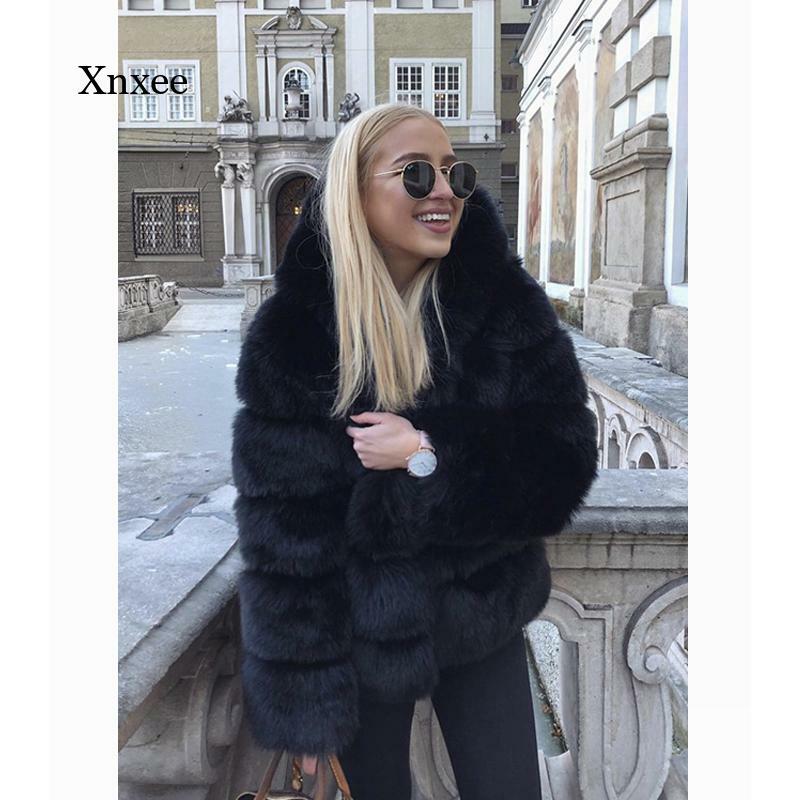 Winter Warm moda damska sztuczne futra Faux Leather damskie płaszcze futra i kurtki