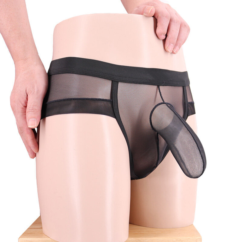 Recomendado! Cuecas transparentes eróticas para homens, novo design de malha, lingerie sexy gay com bainha, 2020