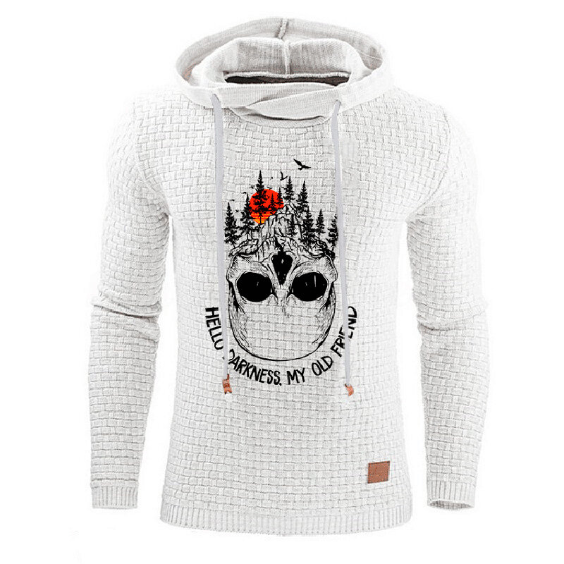 Explosie Modellen In Europa En Amerika Raakte De Kleur Mannen Lange Mouw Hooded Sweater Custom Skull Print Shirt MY113