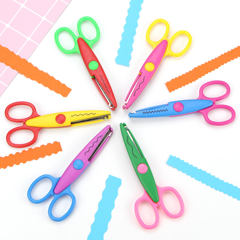 6 pcs/lot Creative DIY Decorative Craft Scissors Album Lace Scissors Card Photo Pattern Scissors for Kids Craft
