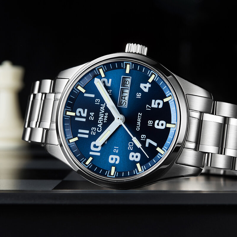 CARNIVAL – montre de sport à Quartz pour homme, marque de luxe, en acier inoxydable 316L, 2020