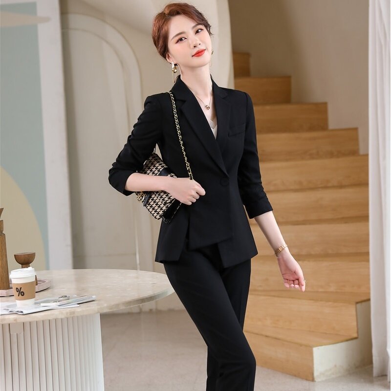 Autumn Winter Women Blazer And Pants&Skirt Sets Two Pieces OL Styles Fashion Slim Jacket Coat Formal Professional Trouser Suits