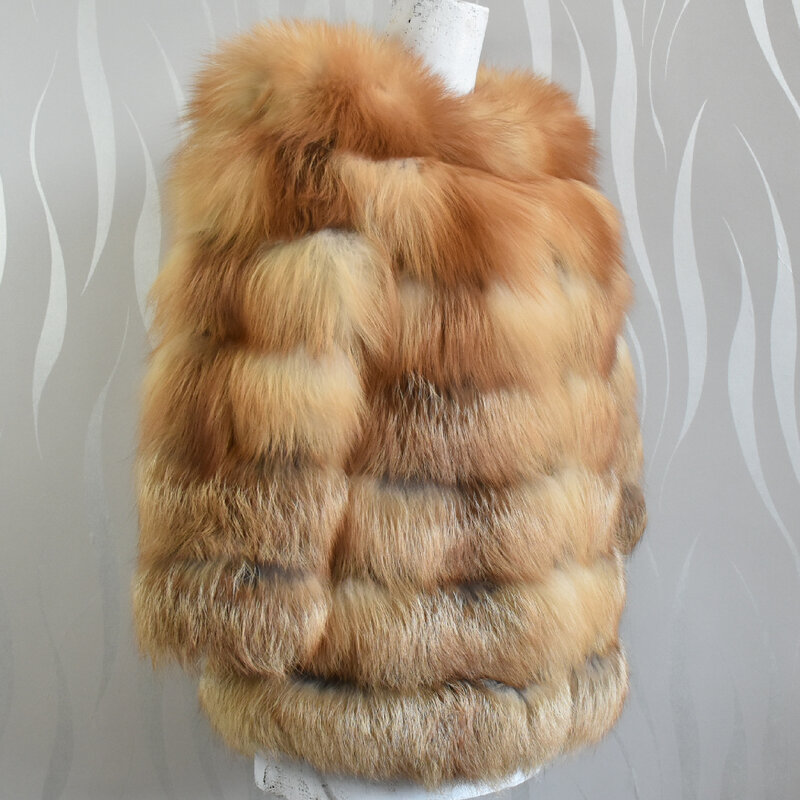 2020天然キツネの毛皮赤キツネのコート女性の冬の美しい100% 本物のキツネの毛皮本革暖かいファッション
