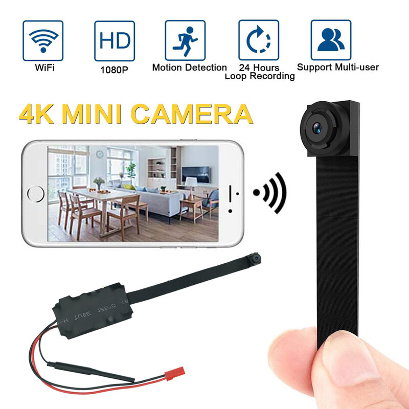 HD 4K 1080P Mini Wifi Camera Portable P2P Remote Control Wireless Camera Micro Motion Detection Motion DV Live Streaming