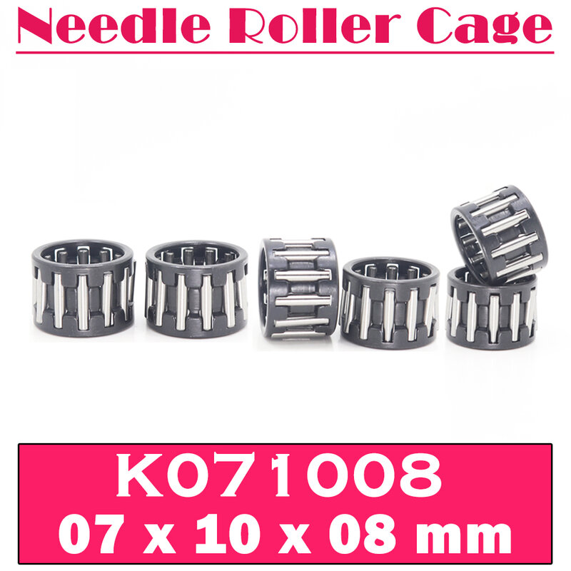 Rodamiento K071008 (10 piezas) de 7x10x8mm, conjunto de jaula y rodillo de aguja Radial, rodamientos K071008