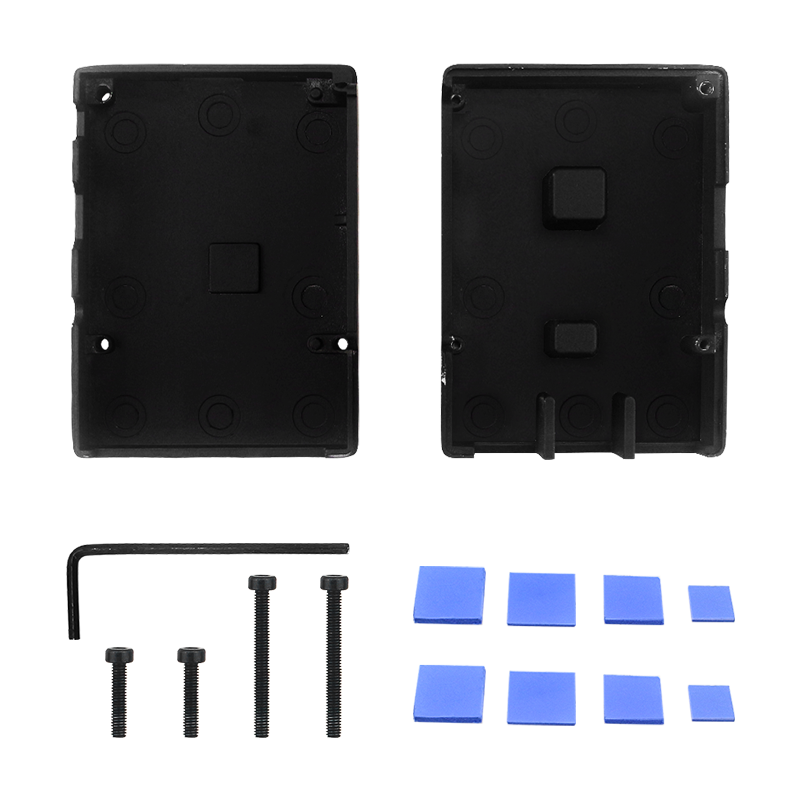 Carcasa de aluminio para Raspberry Pi 3, carcasa de Metal con almohadilla térmica, carcasa de refrigeración pasiva, disipador de calor, modelo B + 3B