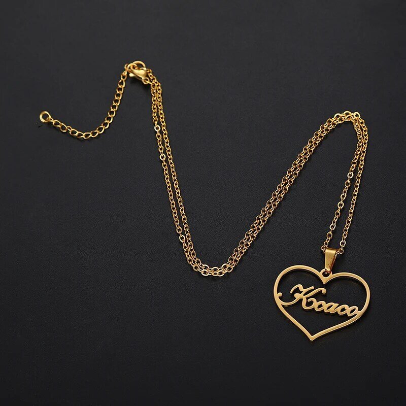 Kcaco персонализированное ожерелье с именем, золотой цвет, Бабочка, сердце, кулон, нержавеющая сталь, индивидуальные буквы, чокер для женщин, ювелирные изделия