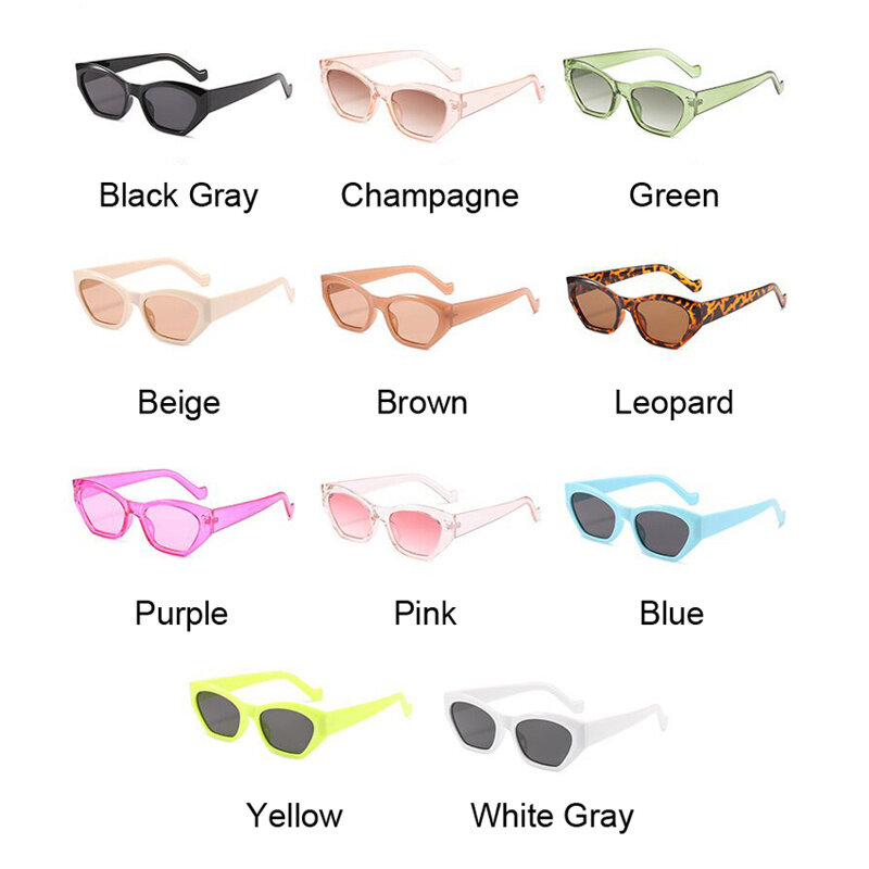 Kacamata Hitam Mata Kucing Kacamata Hitam Desain Bingkai Kecil Modis Wanita Merek Desainer Warna Permen Gradien Oculos De Sol