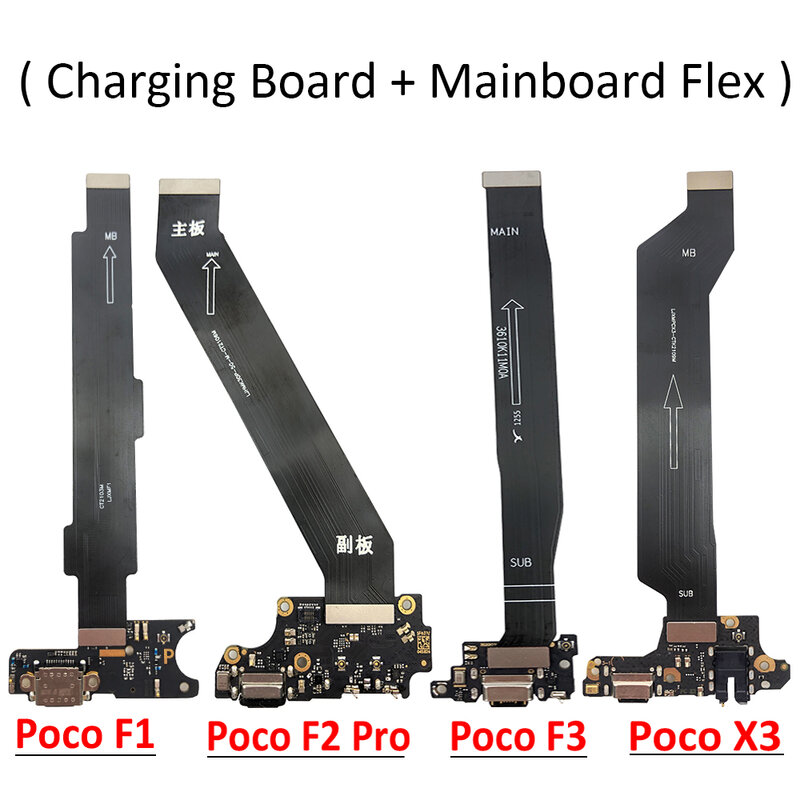 Mới Dành Cho Xiaomi Poco F2 Pro F1 F3 X3 Pro USB Sạc Điện Ban Đầu Kết Nối Cổng Cắm Dock Với Mainboard bo Mạch Chủ Cáp Mềm