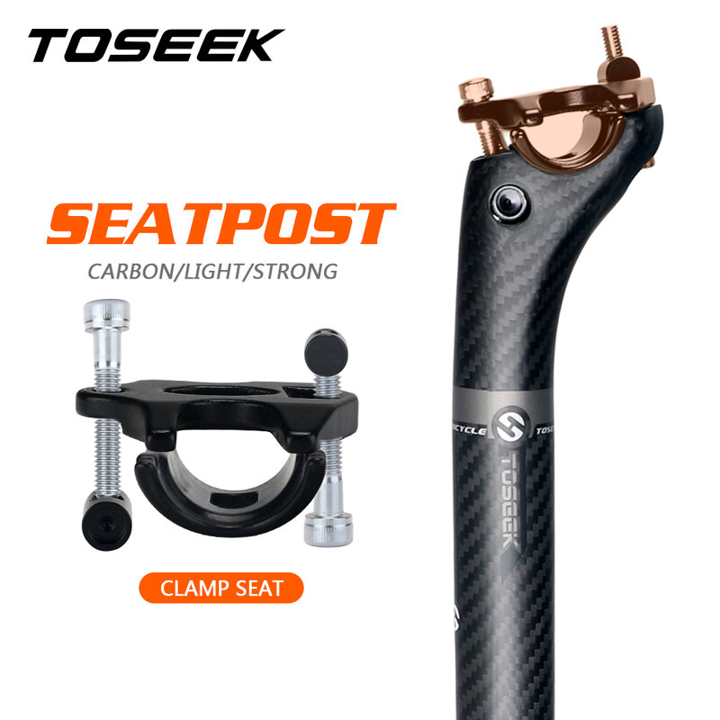 TOSEEK Seatpost Karbon 3K Tenun Matt Offset 20Mm Seat Post 27.2/30.8/31.6 Mtb Teleskopik Seatpost Penetes Post