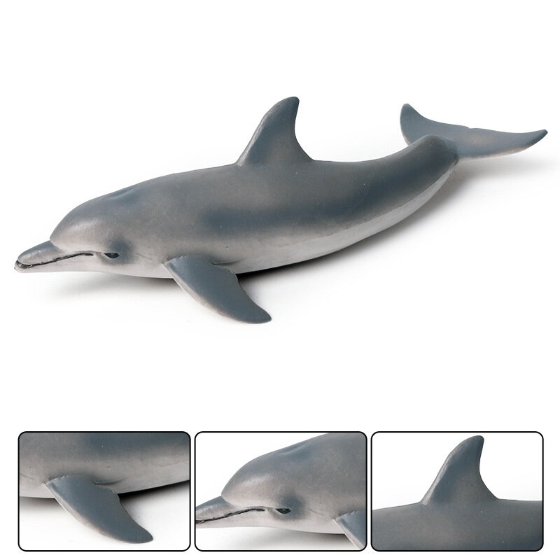 Patung Hewan Kehidupan Laut Tiruan Model Lumba-lumba Solid PVC Figur Aksi Hadiah Mainan Pendidikan untuk Anak-anak