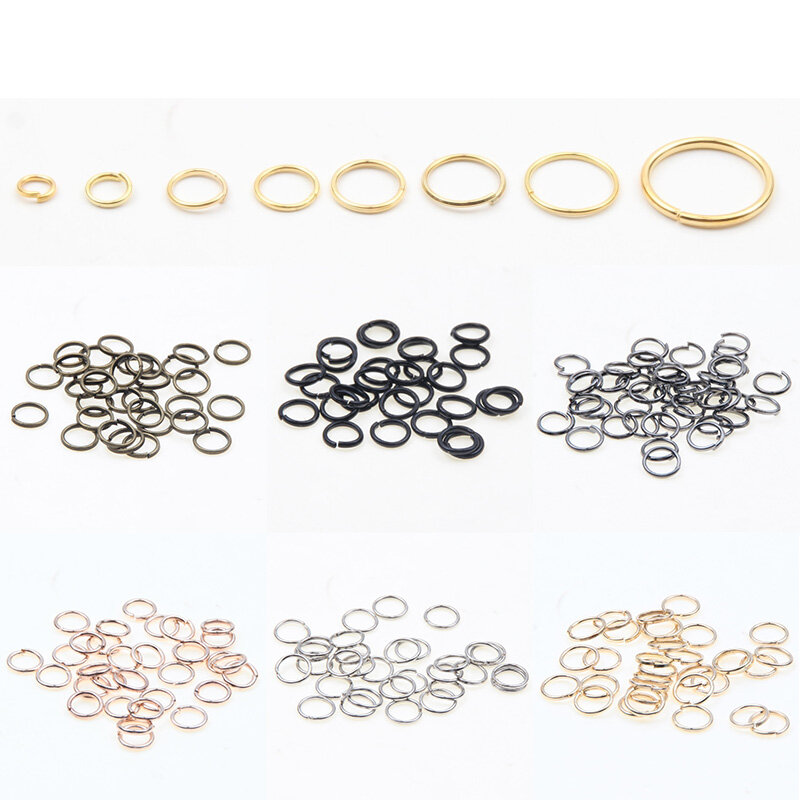 3-16 Mm Jump Ring Logam Warna Emas Warna Perak Link Split Ring Konektor untuk Pembuatan Perhiasan Diy Aksesori