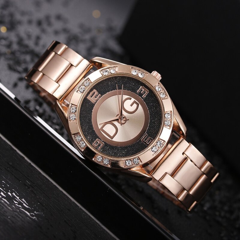 Relojes de cuarzo de acero inoxidable con diamantes de imitación para Mujer, relojes de pulsera para Mujer, marca de lujo, moda, mejores ventas, nuevo