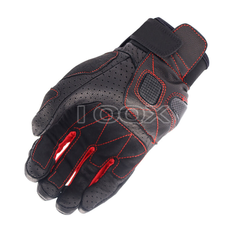 Guantes de cuero Corse para motocicleta, accesorio para conducción de carreras, color negro y rojo, para Ducati Team