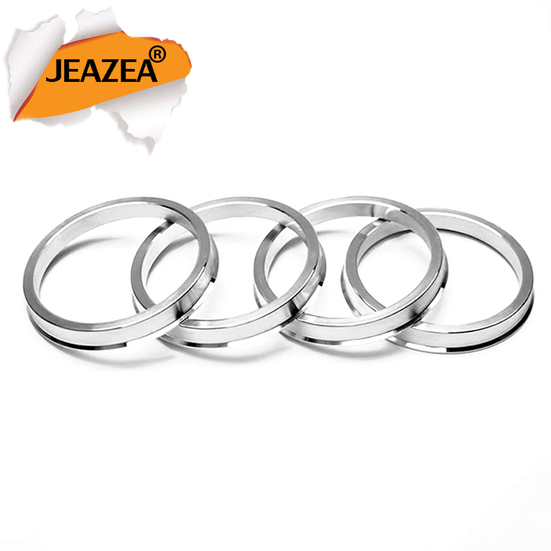 JEAZEA 4 sztuk uniwersalny stop aluminium srebrny pierścienie centryczne piasty koła samochodu otwór centrum kołnierz OD = 64.1mm ID = 56.1mm