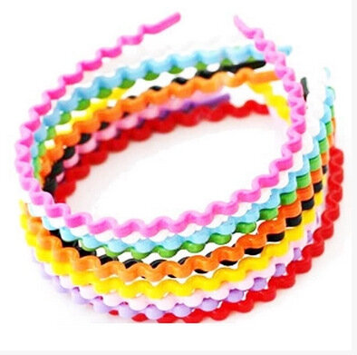 1PC Girl Head Hoop Candy Colored Plastic Wave Shape Children Hair Headdress Lady Hairbands Hair Bands Hair Accessories for Women