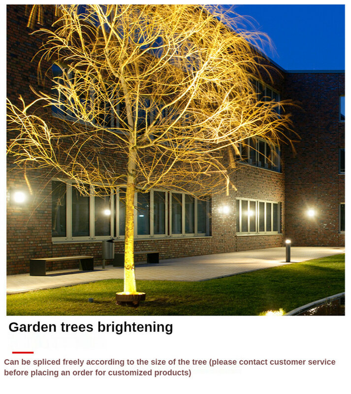 Luz de Pilar IP65 impermeable para jardín, lámpara de árbol de paisaje, poste de iluminación Circular, foco de jardín, lámpara de sujeción de poste al aire libre, 72W