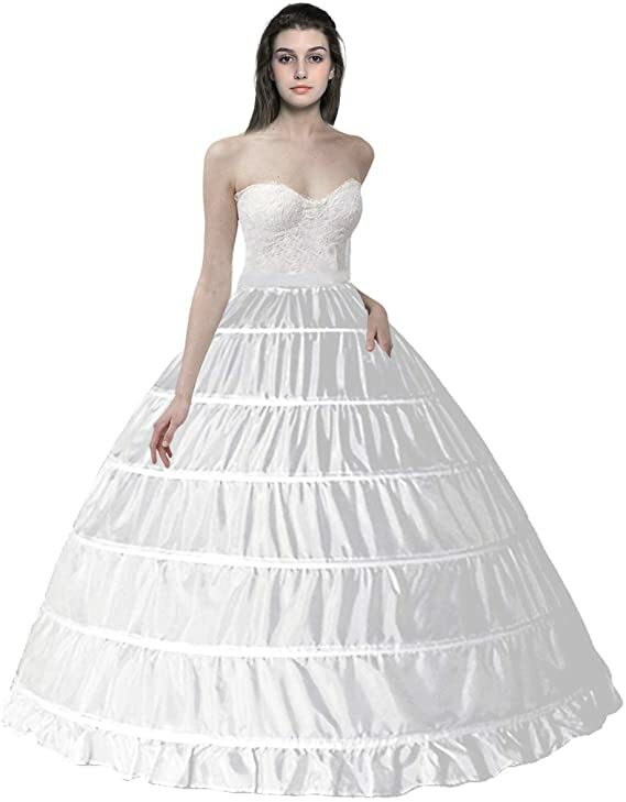 Desain baru romantis Crinoline 6 Hoop bola gaun pengantin rok dalam Slip untuk pernikahan