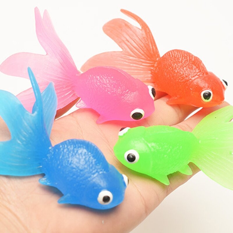 10 Buah Karet Simulasi Kecil Ikan Mas Ikan Emas Anak-anak Mainan Dekorasi Mainan Mandi