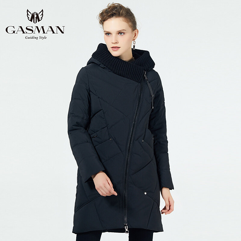 Gasman-casaco com capuz grosso para mulheres, marca parkas, moda, tamanho grande 5xl 6xl, 1702, inverno, 2022