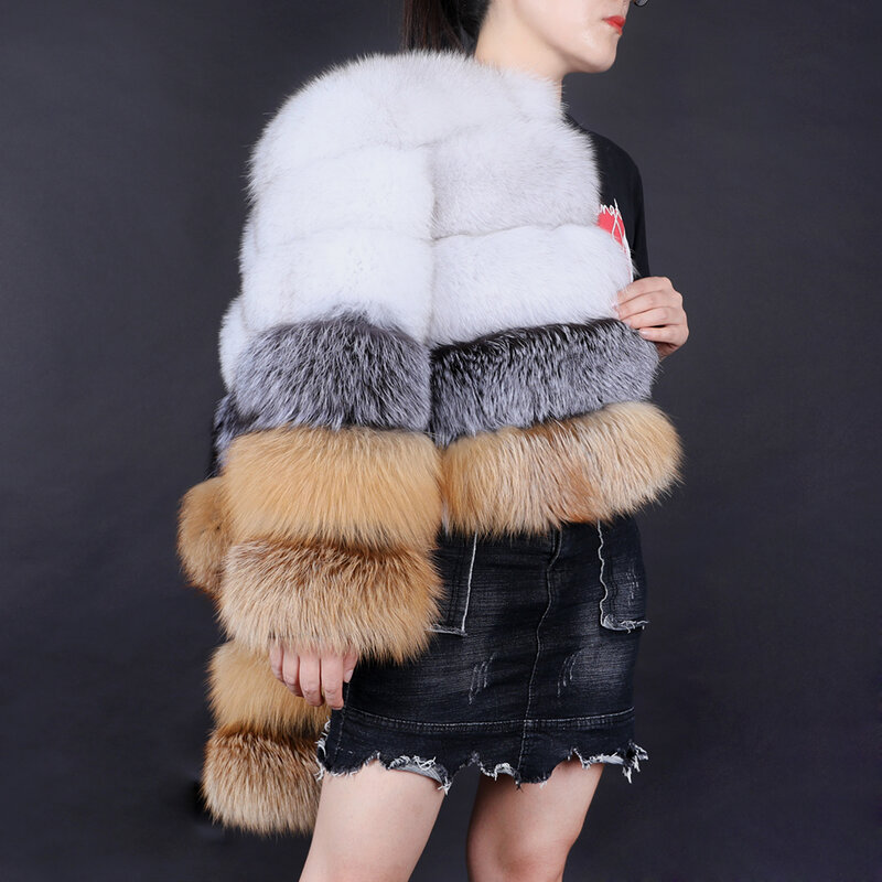 MaoMaoKong2020 Baru Fashion Short Natural Raccoon Bulu Mantel Musim Dingin Wanita Mantel Streetwear Tebal Kehangatan Korea Longgar