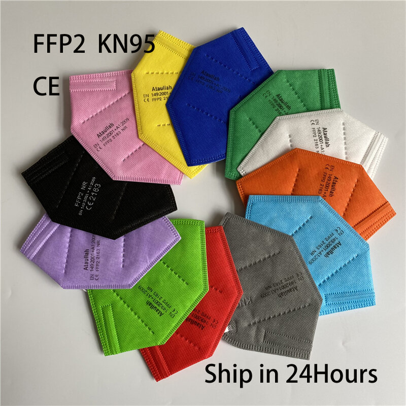 Mascarillas FFP2 reutilizables para adulto, máscara de seguridad de 5 capas, KN95, 10-200